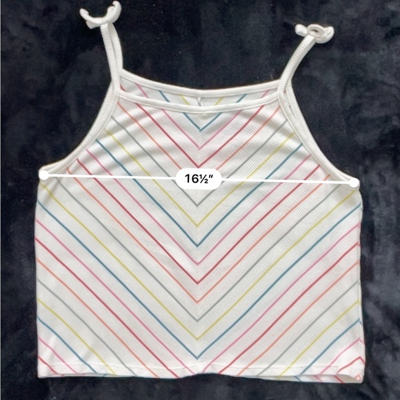 There Abouts Girl’s Size Large Striped Multicolor Ribbed Tank Top - Picture 6 of 6